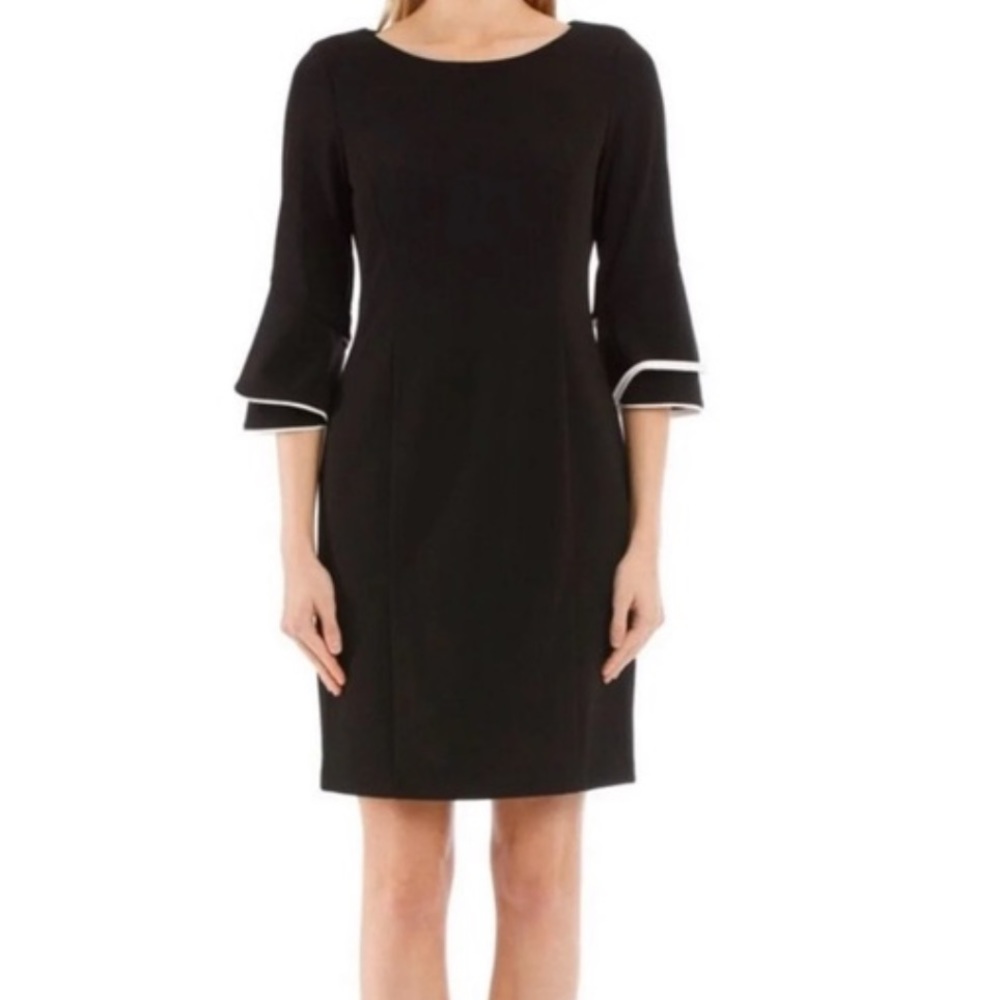 DKNY Black Midi Sheath Dress NWT